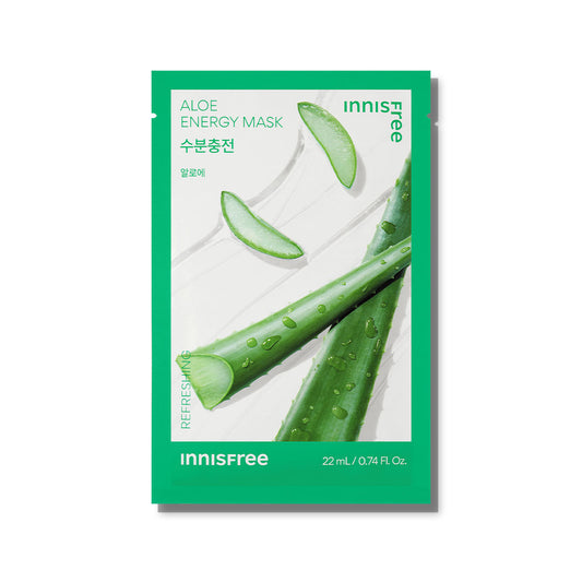 Aloe Energy Mask 22ml x 10pcs - Daily Sheet Mask for Instant Hydration & Soothing Relief