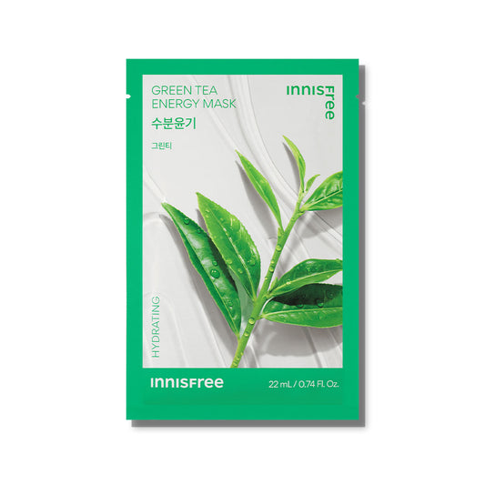 Green Tea Energy Mask 22ml x 10pcs - Daily Sheet Mask for Instant Hydration & Soothing Relief