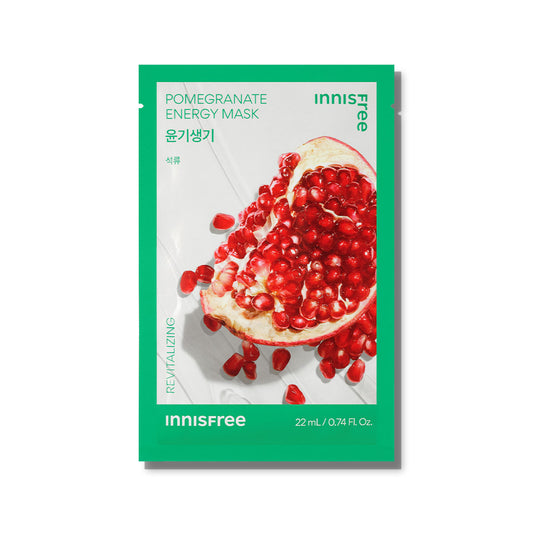 Pomegranate Energy Mask 22ml x 10pcs - Daily Sheet Mask for Instant Hydration & Soothing Relief