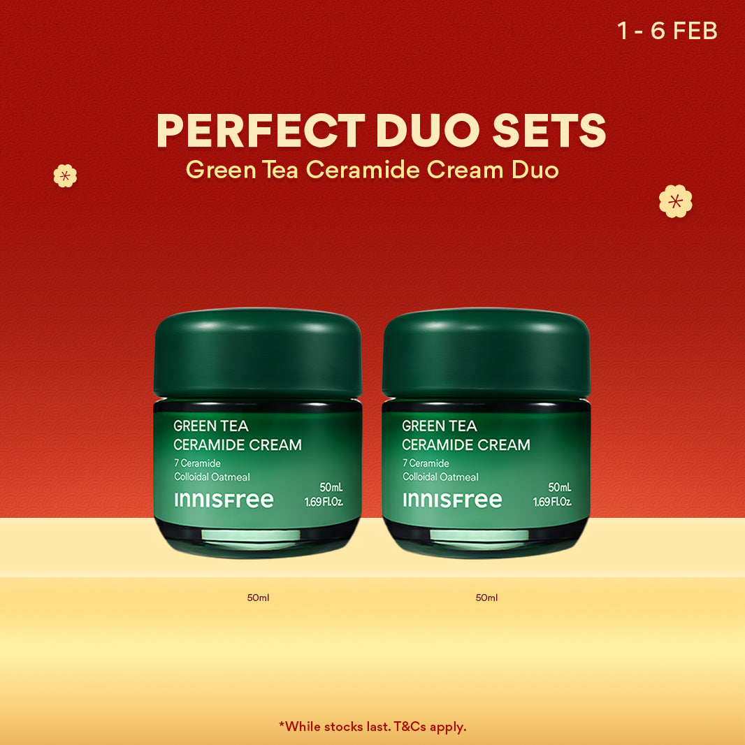 Green Tea Ceramide Cream Duo - Moisturizer, Hydration & Barrier Repair