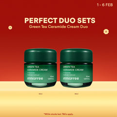 Green Tea Ceramide Cream Duo - Moisturizer, Hydration & Barrier Repair