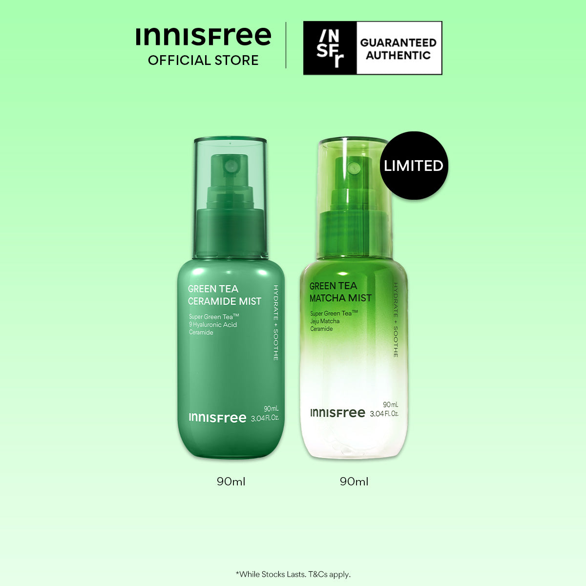 Green Tea Ceramide & Matcha Mist Duo 90ml