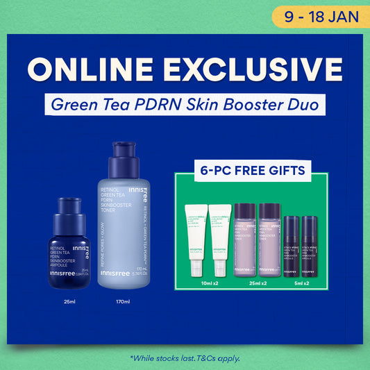 [6PCS GIFT] Green Tea PDRN Skin Booster Duo - Toner & Ampoule for Pores & Wrinkles