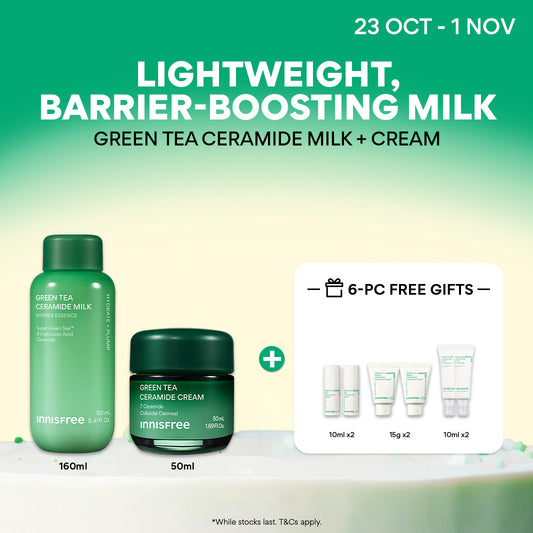 Green Tea Ceramide Milk & Cream Duo - Deep Hydration & Barrier Repair
