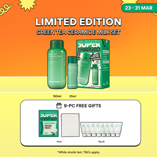 Green Tea Ceramide Milk Set - Limited Edition, Toner for Hydration & Barrier Repair