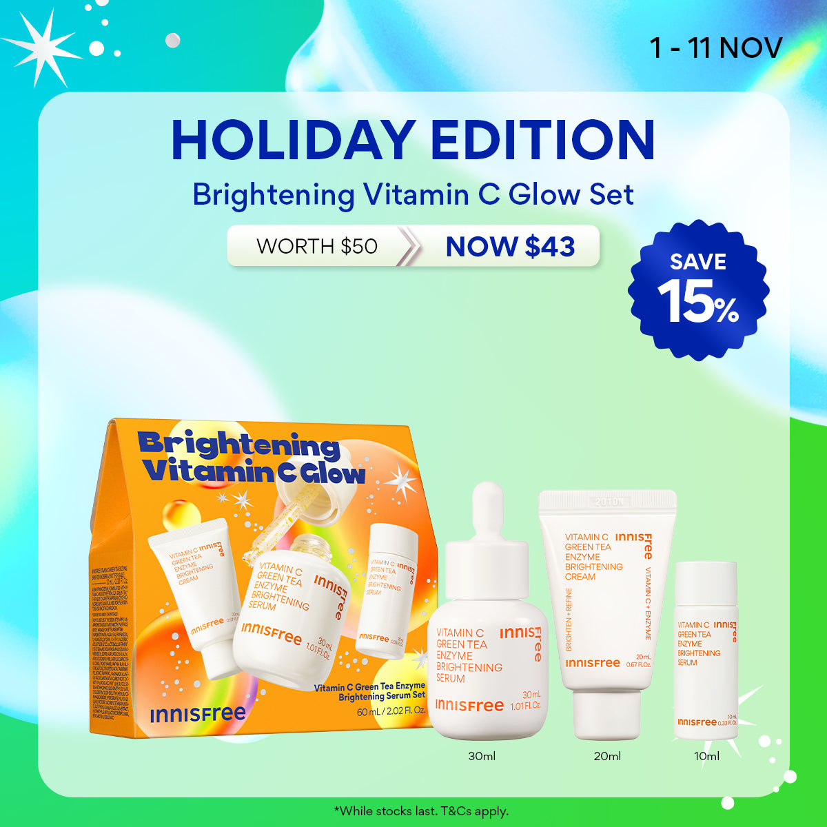 [HOLIDAY EDITION] Vitamin C Brightening Serum 30ml + 2PCS Travel-size