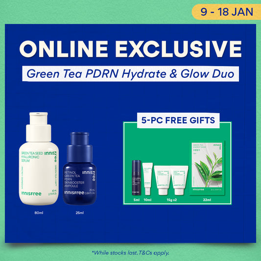 [5PCS GIFT] Green Tea PDRN Hydrate & Glow Duo - Ampoule for Pores & Wrinkles, Hyaluronic Serum