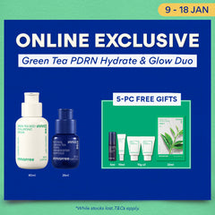 [5PCS GIFT] Green Tea PDRN Hydrate & Glow Duo - Ampoule for Pores & Wrinkles, Hyaluronic Serum