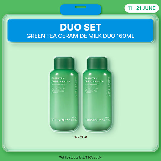 Green Tea Ceramide Milk 160ml Duo - Milk Essence, Hydration & Barrier Repair