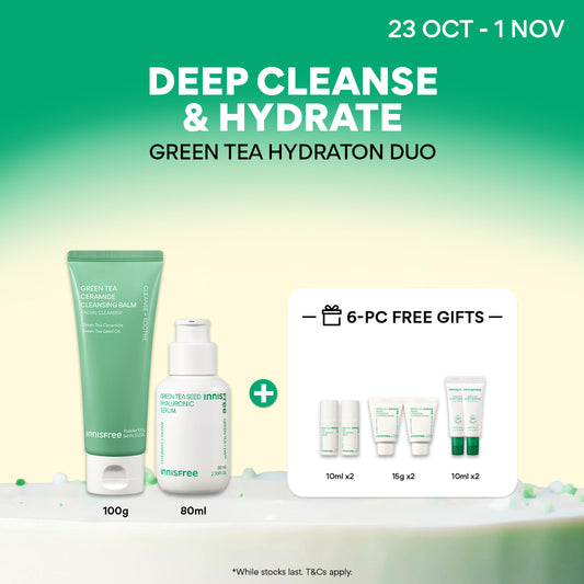 Green Tea Deep Cleansing & Hydration Set - Cleansing Balm, Hydrating Serum