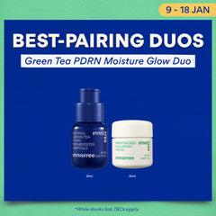 Green Tea PDRN Moisture Glow Duo - Ampoule for Pores & Wrinkles, Barrier Repair Cream