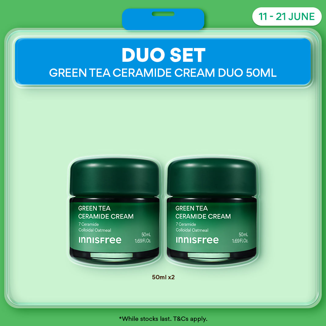 Green Tea Ceramide Cream 50ml Duo - Moisturizer, Hydration & Barrier Repair