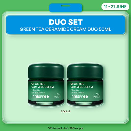 Green Tea Ceramide Cream 50ml Duo - Moisturizer, Hydration & Barrier Repair