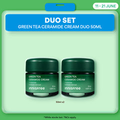 Green Tea Ceramide Cream 50ml Duo - Moisturizer, Hydration & Barrier Repair