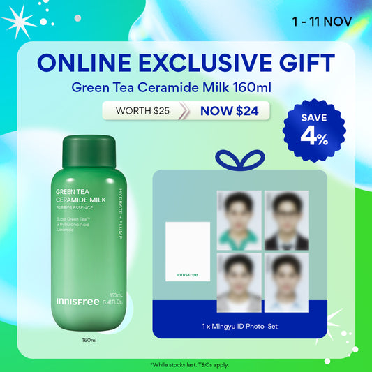 [MINGYU ID PHOTO SET GIFT] INNISFREE Green Tea Ceramide Milk