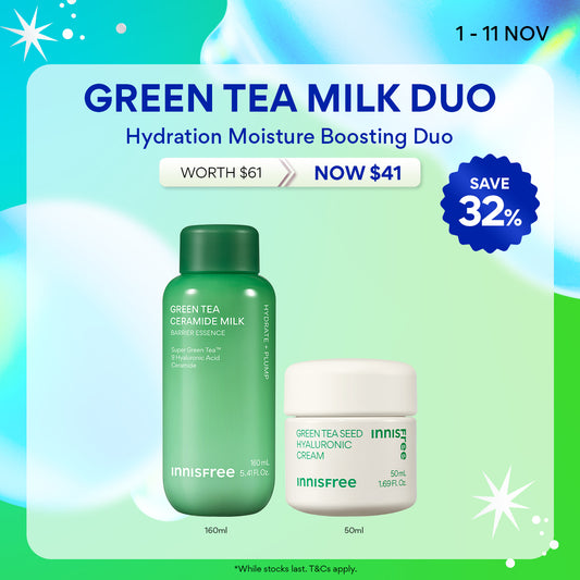 [11.11 Sale] Green Tea Ceramide Milk 160ml + Green Tea Seed Cream 50ml