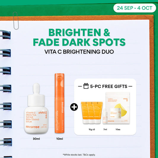 Vitamin C Brightening Serum & Eye Serum Duo - Dark Spot Serum, Eye Serum for brighter under-eyes