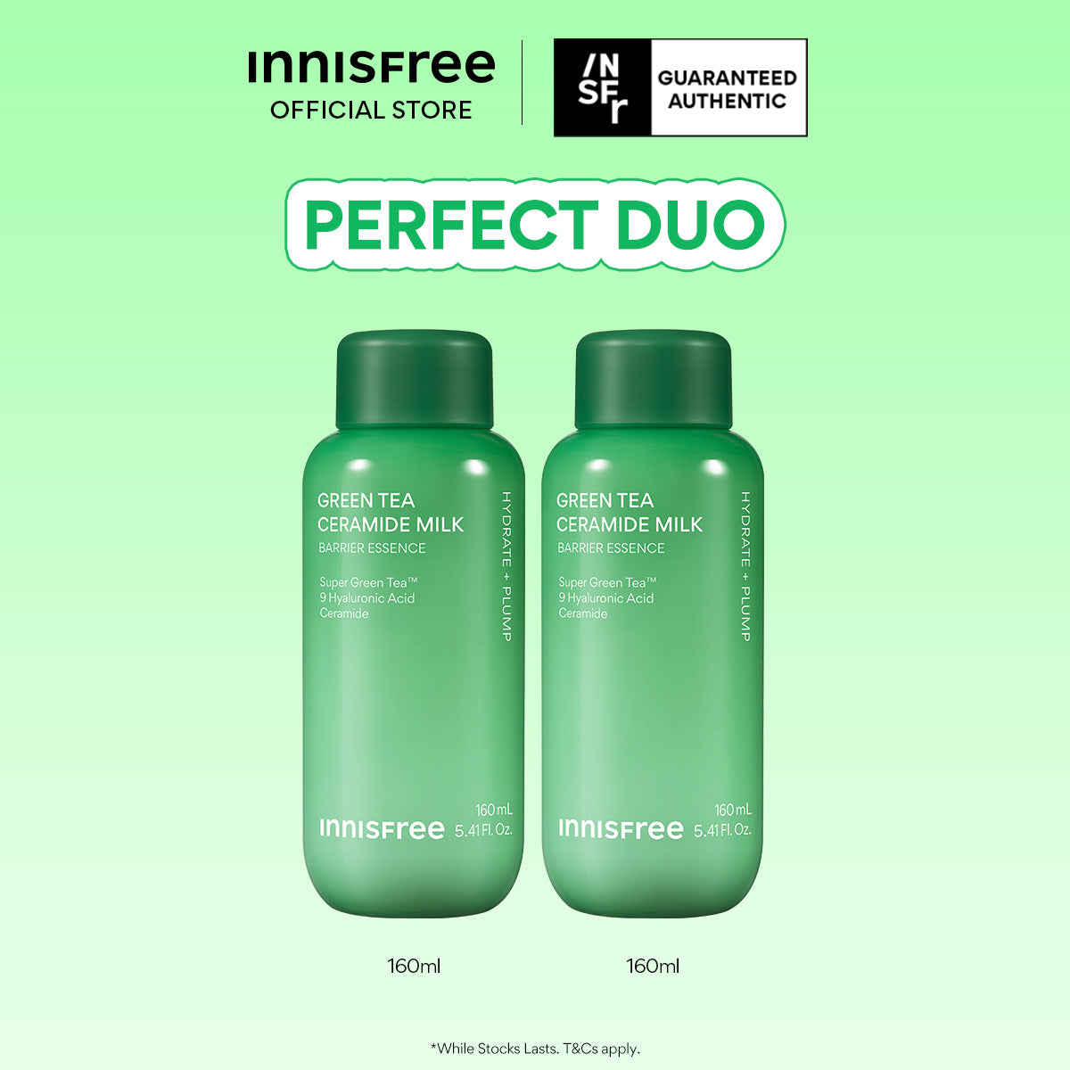Green Tea Ceramide Milk Duo - Milk Essence, Hydration & Barrier Repair