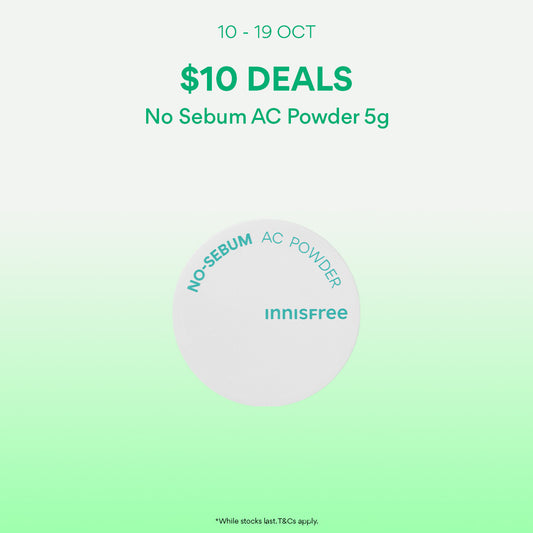 [10-19 Oct: $10 Deal] INNISFREE No Sebum AC Powder 5g - Makeup Setting, Oil Control, Loose Powder for Acne Skin