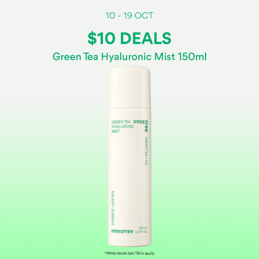 [10-19 Oct: $10 Deal] INNISFREE Green Tea Hyaluronic Mist 150ml - Facial Mist for Instant Hydration & Skin Refresh