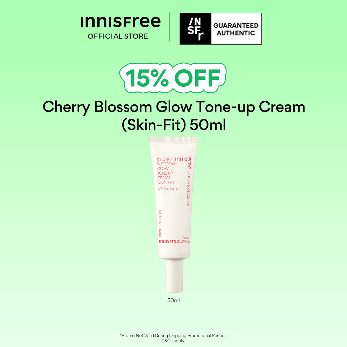 Cherry Blossom Glow Tone-up Cream (Skin-Fit) SPF50+ PA++++ 50ml