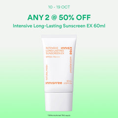 [10-19 Oct: 50% OFF ANY 2] INNISFREE Intensive Long-Lasting Sunscreen 60ml - Water Resistant for Daily & Outdoor use