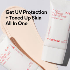 Tone Up No Sebum Sunscreen 60ml - Matte Tinted Sunscreen, Tone Up & Sebum Control