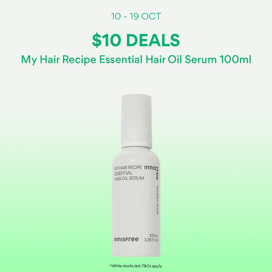 [10-19 Oct: $10 Deal] INNISFREE My Hair Recipe Strength Essential Oil Serum 100ml - Hair Styling for Dry & Frizzy Hair