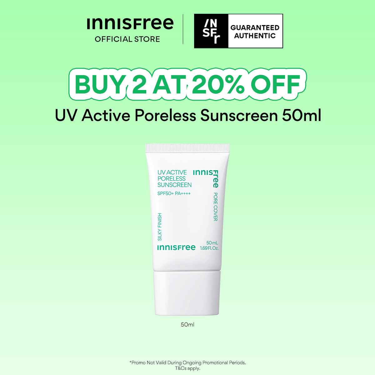 UV Active Poreless Sunscreen SPF50+ PA++++ 50ml