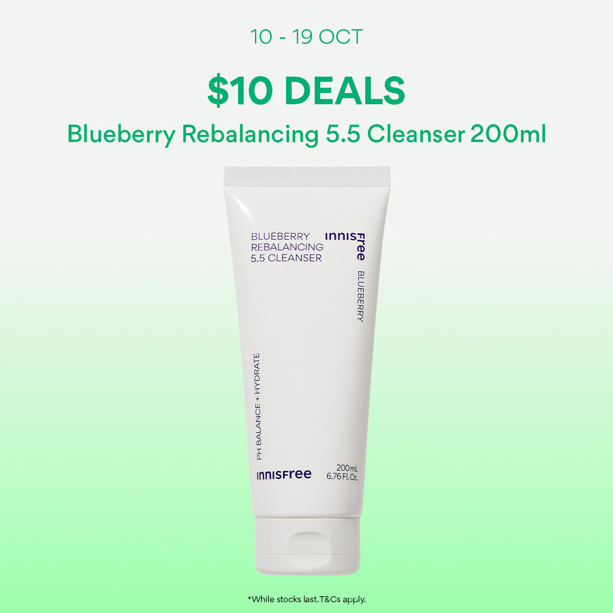 [10-19 Oct: $10 Deal] (Online Exclusive) Blueberry Rebalancing 5.5 Cleanser 200ml - For Healthy Skin pH & All Skin Types