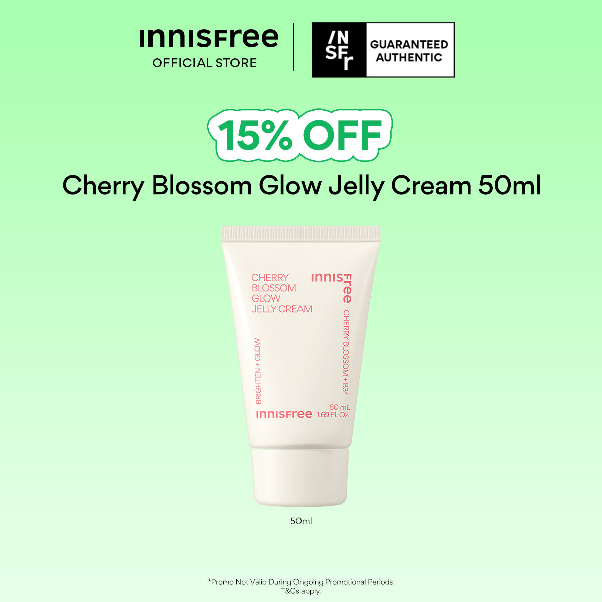 Cherry Blossom Glow Jelly Cream 50ml - Hydrating Gel Type Moisturiser for Dehydrated Skin