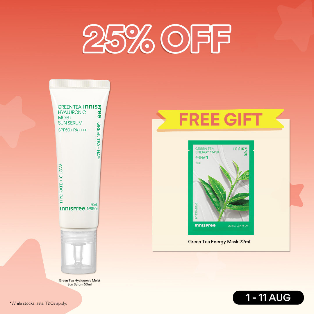 [1-11 AUG: 25% OFF + FREE GIFT] Green Tea Hyaluronic Moist Sun Serum SPF50+ PA++++ 50ml