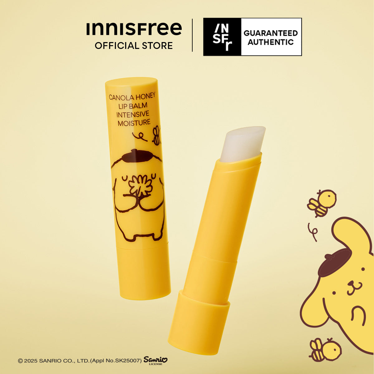 [Pompompurin Edition] INNISFREE Canola Honey Lip Balm - Intensive Moisture 3.5g