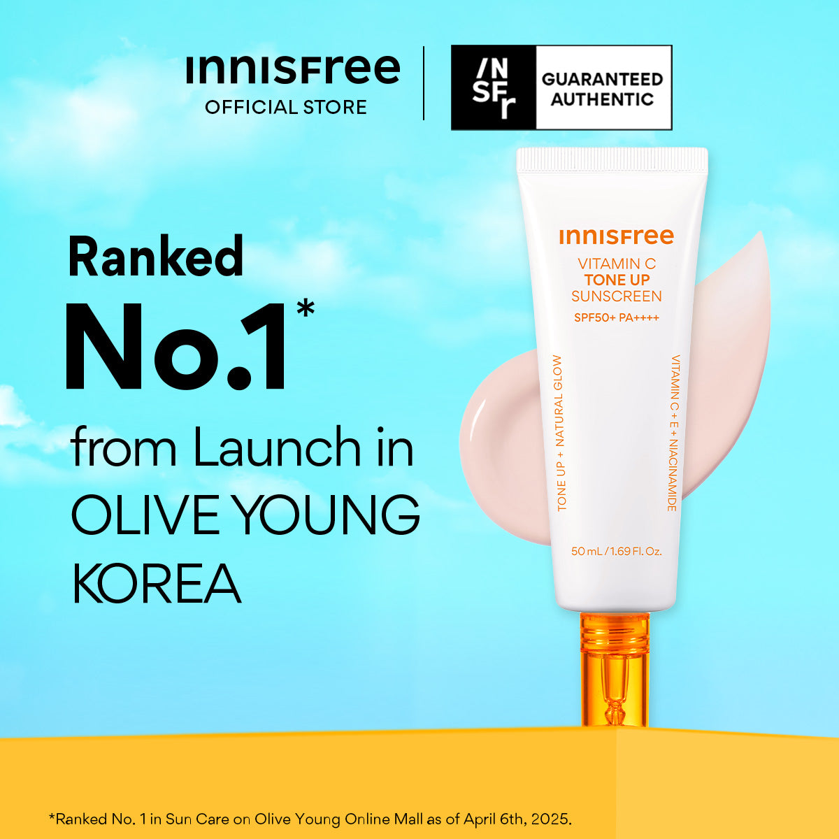 Vitamin C Tone Up Sunscreen 50ml - Tinted Sunscreen & Brightening Skincare
