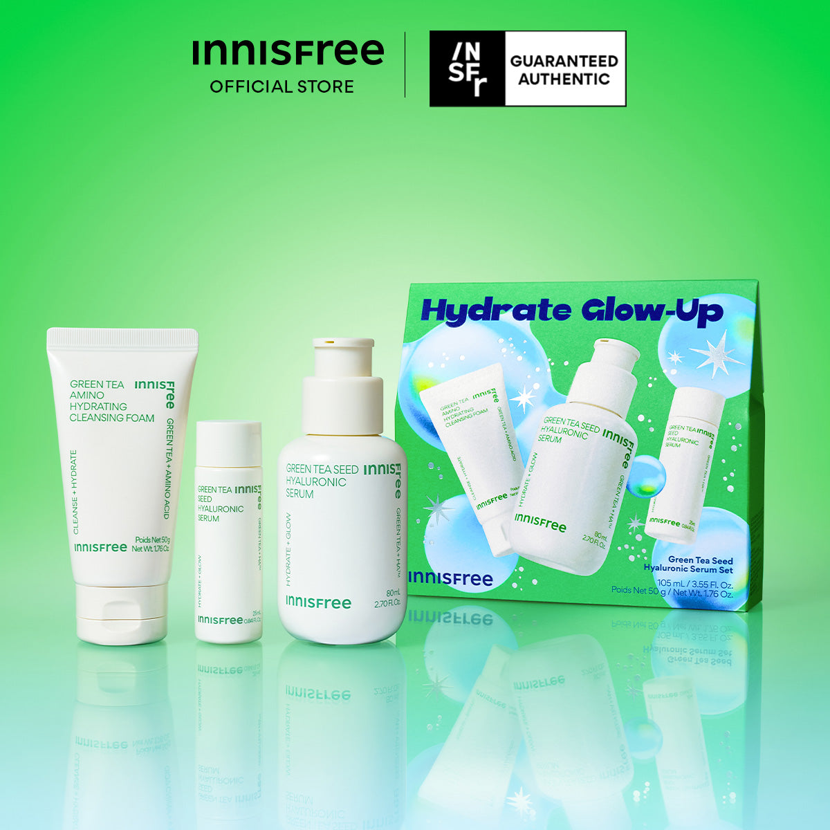 [Holiday Edition] Green Tea Seed Hyaluronic Serum 80ml + 2PCS Travel-size