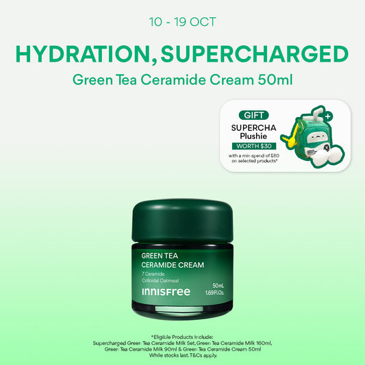 [NEW] INNISFREE Green Tea Ceramide Cream 50ml - Hydrating Moisturiser for Deep Hydration, Moisture