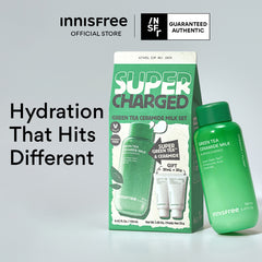[COMING SOON] INNISFREE Supercharged Green Tea Ceramide Milk Set - 3PCS Skincare for Deep Hydration, Moisture