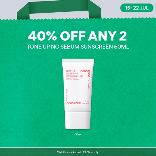 Tone Up No Sebum Sunscreen 60ml - Matte Tinted Sunscreen, Tone Up & Sebum Control