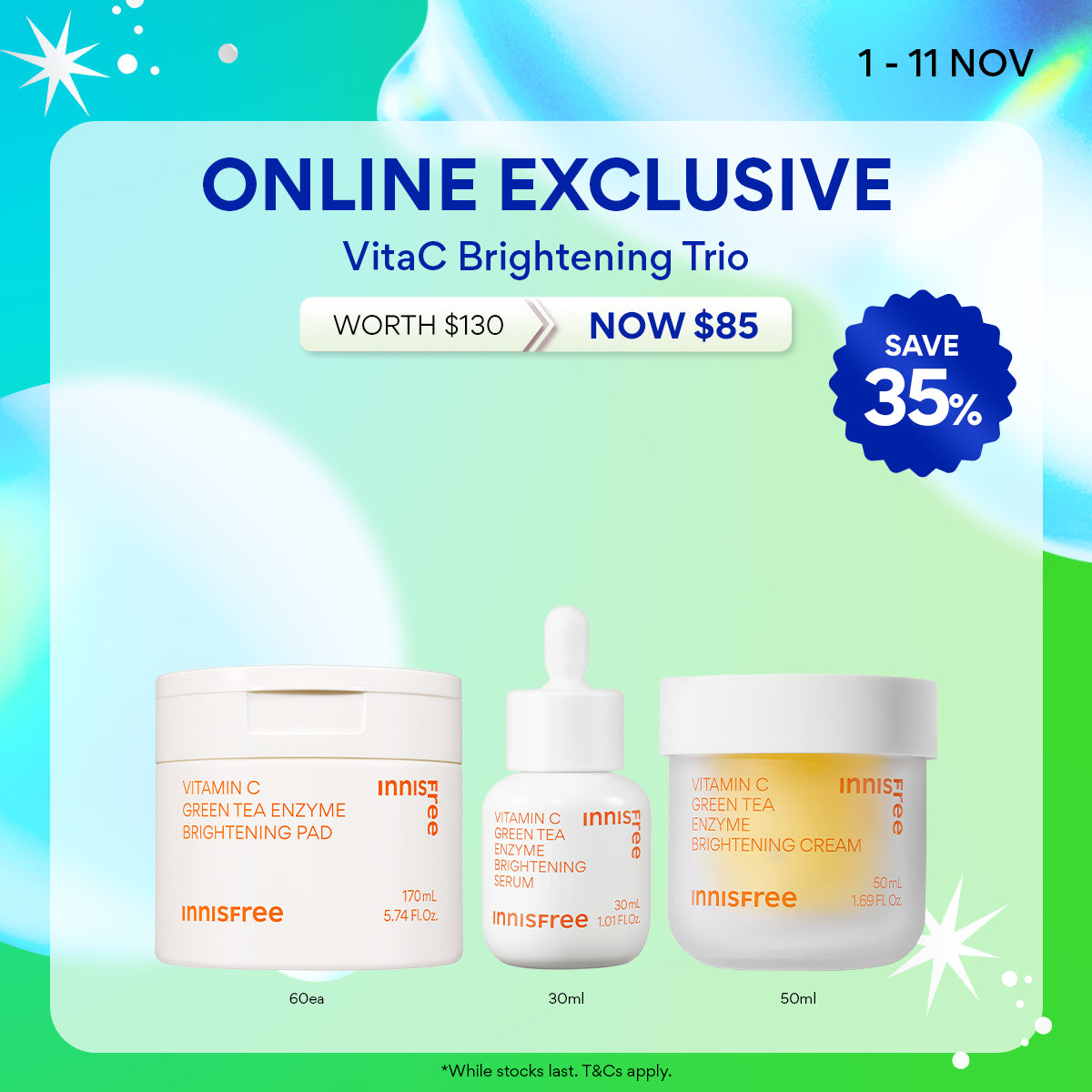 [11.11 Sale] INNISFREE VitaC Brightening Trio