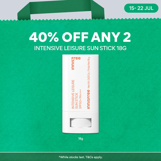 Intensive Leisure Sun Stick 18g - Water Resistant, Easy Sunscreen Reapplication
