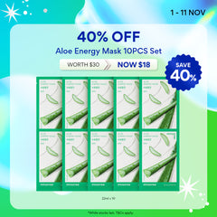 [11.11 Sale: 40% OFF] Aloe Energy Mask 22ml x 10pcs