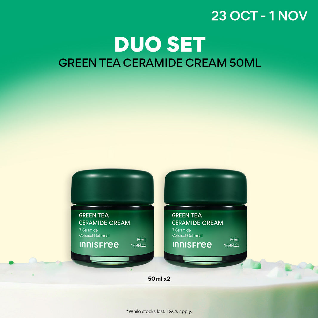 Green Tea Ceramide Cream Duo 50ml - Moisturizer, Hydration & Barrier Repair