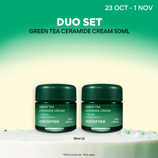 Green Tea Ceramide Cream Duo 50ml - Moisturizer, Hydration & Barrier Repair