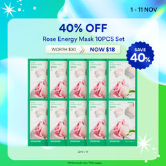 [11.11 Sale: 40% OFF] Rose Energy Mask 22ml x 10pcs