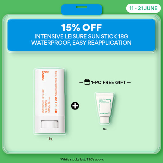 Intensive Leisure Sun Stick 18g - Water Resistant, Easy Sunscreen Reapplication