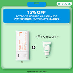 Intensive Leisure Sun Stick 18g - Water Resistant, Easy Sunscreen Reapplication