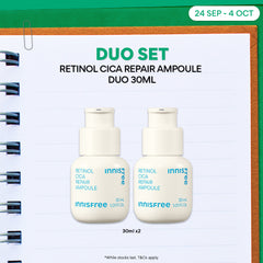 Retinol Cica Repair Ampoule Duo 30ml - Soothing care, Sensitive & Acne prone skin