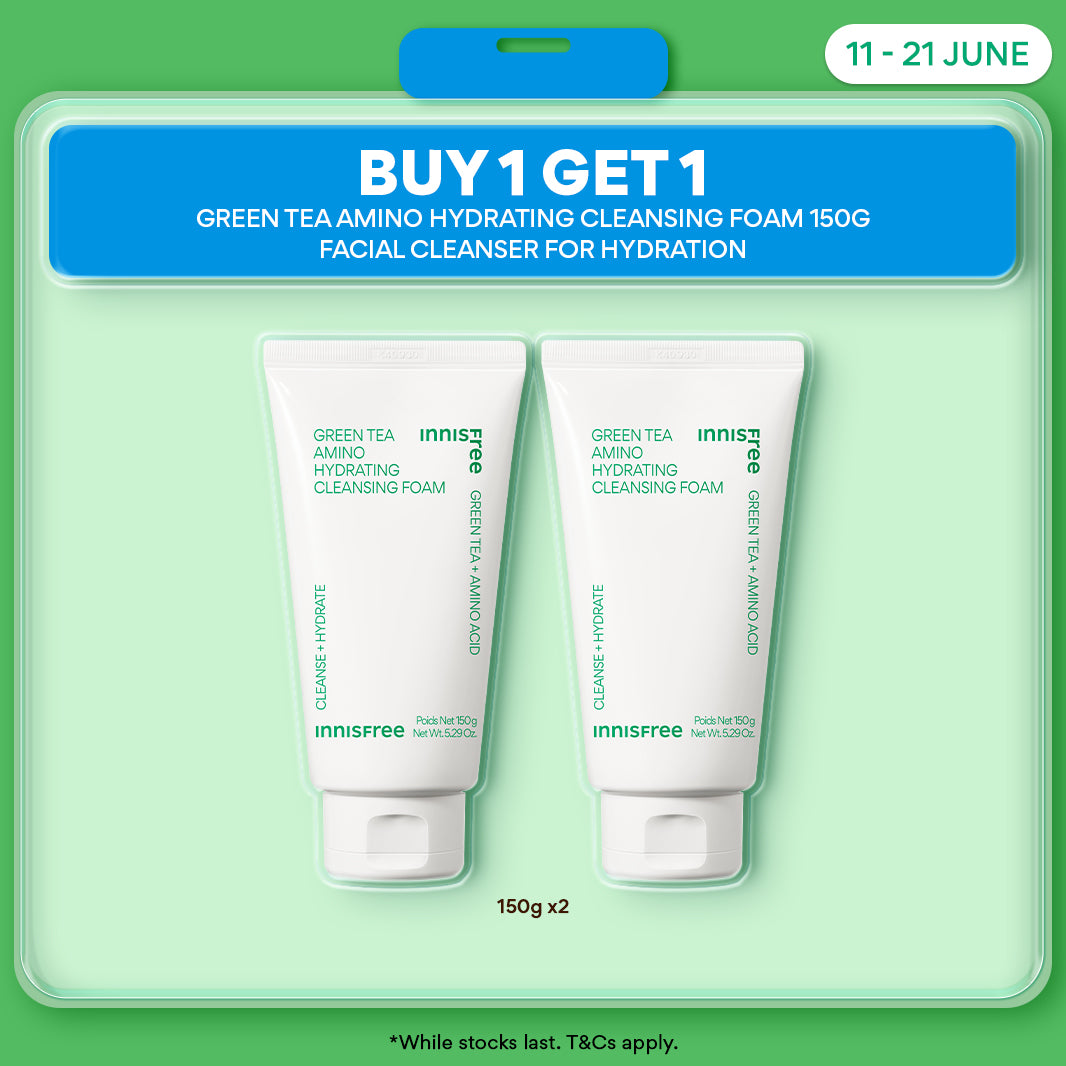 [1+1] Green Tea Amino Hydrating Cleansing Foam 150g - Hydrating Facial Cleanser
