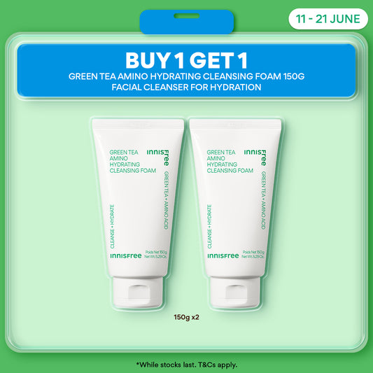 [1+1] Green Tea Amino Hydrating Cleansing Foam 150g - Hydrating Facial Cleanser