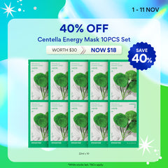 [11.11 Sale: 40% OFF] Centella Energy Mask 22ml x 10pcs